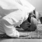 Muslim praying in Sujud posture